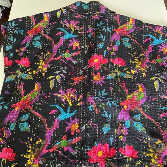 Anthropology Andersen & Lauth Poncho Vest Jacket Quilted OS Lagenlook Art Wear - Picture 9 of 11